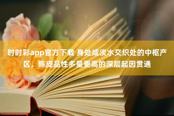 时时彩app官方下载 身处咸淡水交织处的中枢产区，陈皮品性多量更高的深层起因贯通